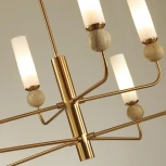 Потолочная люстра на штанге Odeon Light Lolla 6625/8 под латунь/металл/стекло/камень IP20 8*E14 40W 220V (шарики)