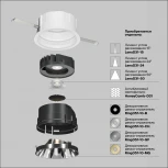 Встраиваемый светильник под гипсокартон Wise 4000K 10W Maytoni DL057-10W4K-W (LED, 220V, круглые)