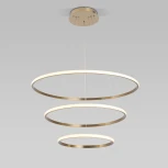 Подвесной светильник ярусный Eurosvet Collars 90264/3 латунь (регулировка яркости, LED, 220V, пульт управления, на тросе)