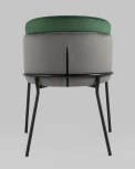 Стул Дабл велюр тёмно-серый с зеленой вставкой Stool Group УТ000035483