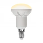 Лампочка светодиодная груша белая E14 7W 3000K Uniel LED-R50 7W/3000K/E14/FR/DIM PLP01WH