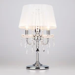 Интерьерная настольная лампа Eurosvet 2045 2045/3T хром/белый (220V, подвески, выключатель, подсвечник, свеча)