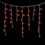 Гирлянда Бахрома 3,1 x 0,5 м Красная с Мерцанием 220В, 150 LED, Провод Прозрачный ПВХ, IP54
