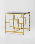Журнальный столик Stool Group 55*55 БРУКЛИН стекло smoke сталь золото УТ000001963