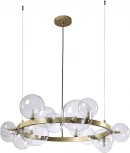 Подвесная люстра Crystal Lux AGATA SP15 V2 GOLD/TRANSPARENTE (220V, на тросе, шарики)