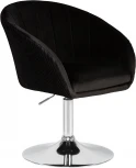 Кресло дизайнерское DOBRIN EDISON (черный велюр (1922-21)) 8600-LM 8600-LM, цвет сиденья черный (1922-21), основания хром