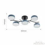Потолочная люстра на штанге Arte Milano Ferrara 256606/5 Bk/Gr (LED, 220V, круглые)