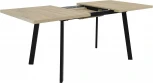 Стол Аврора Осло 140, Дуб Сильверджек Ореховый, Чёрный