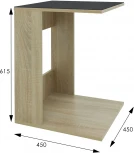 Стол журнальный BeautyStyle 3 сонома/стекло черное от фабрики Mebelik