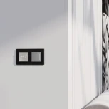 Сенсорный выключатель двухклавишный с подсветкой (серебряный) Werkel W4522006 (a063600)