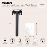 Наземный светильник Maytoni Wall Street O010FL-02B (220V, IP54)