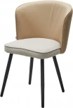 Стул M-City МОНЕ ROVENA IVORI ткань / ORAKUL 130 экокожа / Черный каркас