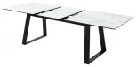 Стол Франк 180 БЕЛЫЙ МРАМОР, стекло / ЧЕРНЫЙ