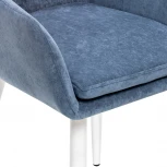 Стул с подлокотниками Слим, каркас Белый, велюр Синий 2500000185922 Leset