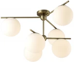 Потолочная люстра на штанге FELIZ SP-PL6 BRONZE/WHITE Crystal Lux (220V, шар, молекулы)