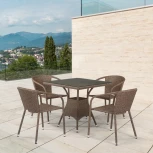 Комплект мебели из иск. ротанга Afina T197BT/Y137C-W56 Light brown (4+1)