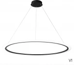 Подвесной светильник светодиодный с пультом Crystal Lux MANZANA SP40W LED BLACK (220V, на тросе, кольцо)