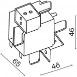 Коннектор угловой внутренний Radity встраиваемый белый (магнитный) Maytoni Technical TRA084CT-12W