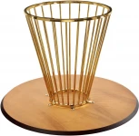 Стол Bradex Home Liverpool диам.110см, шпон орех лучевой набор, с золотистыми ножками (RF 0518)