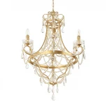 Подвесная люстра со стеклянными подвесками в форме подсвечника Loft It Foil 10430/6 (220V, на цепи, подсвечник, свеча)