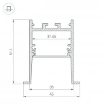 Профиль SL-COMFORT-4551-F-2000 ANOD BLACK (Алюминий) 031766 Arlight SL-COMFORT