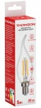 Лампочка светодиодная филаментная прозрачная свеча на ветру E14 5W Thomson Tail Candle TH-B2074