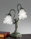 Интерьерная настольная лампа Nervilamp 2081 2081/2L/SC (220V, фигура человека, ангелы)