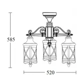 Потолочный светильник уличный Oasis Light LUCERNA 84870A/3/02 Bl (220V, фонарь, IP44)