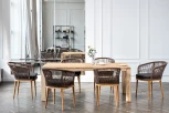 Обеденная группа на 6 персон, стулья Марсель, роуп коричневый 4SIS Мадейра MAD-CM6T1-7-SET brown