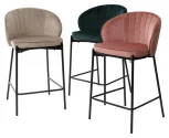 Полубарный стул M-City WENDY BLUVEL-52 PINK (H=65cm), велюр