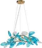 Подвесная люстра 11043/6P Blue Indigo Olivo V000448 (220V, на тросе, листья, ветки)