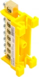 Шина заземления на изоляторе на DIN-рейку 8 выводов (желтый) Stekker 49562