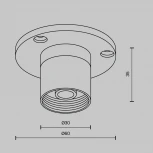 Основание для накладного монтажа системы Shelf с внутренней резьбой без ввода питания Maytoni Accessories for system Shelf CA023BI-B
