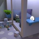 Светильник ночник настольный Gauss NN7036 GTL703 5W 200lm 2700-6000K 5V Li-ion 1200mA голубой диммируемый LED