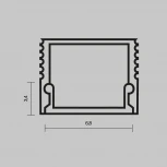 Рассеиватель для профиля 08×09 черный, 2 м Maytoni 642018