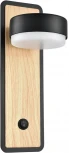 Настенный светильник Lumion Leland 8264/1W металл, черный/дерево GX53 LED 1*7W 220V (выключатель)