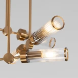 Потолочная люстра Wi-Fi ярусная на штанге Eurosvet Oriens 60166/6 латунь (220V, управление смартфоном, голосовое управление, умный дом - Minimir Home, Алиса, Маруся, Салют)