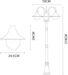 Наземный фонарь Arte Lamp Malaga A1086PA-3BG