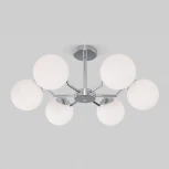 Умная потолочная люстра на штанге Eurosvet Frost 70154/6 хром (220V, шарики)