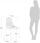 Обеденный стул La Forma (ex Julia Grup) Whatts (Белый/ Полипропилен,Металл,Пластик,Сталь)