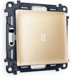 Комплект механизма Ambrella Volt 1-клавишного проходного выключателя с подсветкой 5600K ALFA MA602035 Шампань QUANT