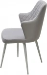 Стул M-City HERMAN 360 град. BM-4 СВЕТЛО-СЕРЫЙ, велюр / белый каркас