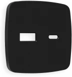 Лицевая панель Ambrella Volt OMEGA (Черный матовый) для розетки 2USB тип A+C QUANT OP8110