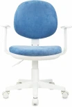 Кресло детское Бюрократ CH-W356AXSN голубой Velvet 86 крестов. пластик пластик белый