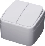 Выключатель двухклавишный (белый) Stekker Basic 39032