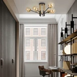 Потолочная люстра на штанге Arte Milano Neapolis-73708 273708/6 BK/GD (220V, шар, молекулы)