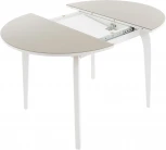 Стол Ривьера СВ D90, Стекло, Эмаль белая/Капучино, 7, Аврора