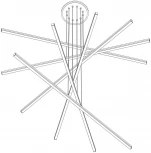 Подвесной светильник ярусный светодиодный с пультом Citilux Trent CL203761 (регулировка яркости, 220V, на тросе, асимметрия)