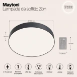 Потолочный светильник Zon 4000K 1x45Вт 120° LED Maytoni Technical C032CL-L48B4K