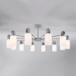 Потолочная люстра Wi-Fi на штанге Eurosvet Vegga 70160/12 хром (220V, управление смартфоном, голосовое управление, умный дом - Minimir Home, Алиса, Маруся, Салют)